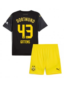 Otroški Nogometna dresi replika Borussia Dortmund Jamie Bynoe-Gittens #43 Gostujoči 2024-25 Kratek rokav (+ hlače)